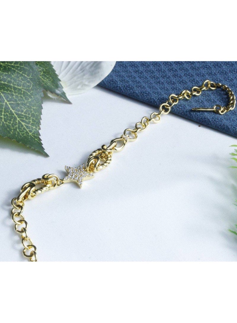 R-A75 سوارة نسائية عصرية مطلية بالذهب عيار 21 - Image 2