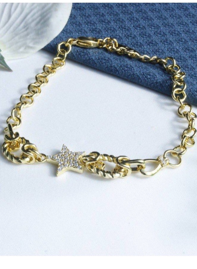 R-A75 سوارة نسائية عصرية مطلية بالذهب عيار 21 - Image 1