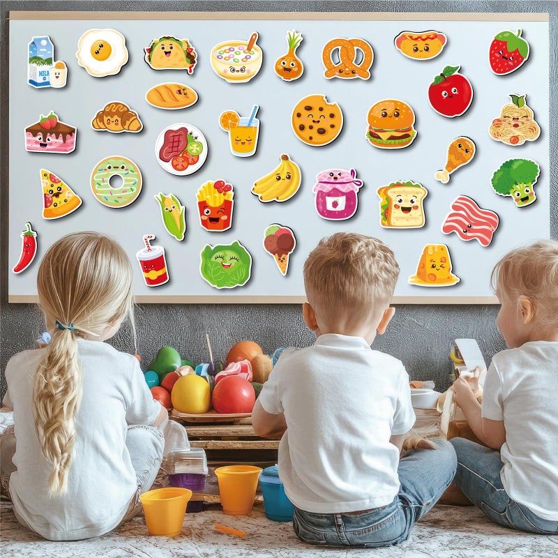 DHQH 48 Pcs Food Fridge Magnets for Girl, Cute Magnetic Educational Learning, Colorful Decorative Magnets for Refrigerator Home Kitchen - Image 4