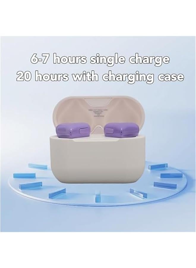 Heart Shaped Headphones, Stereo Earphones, Cute Earbuds, Noise Canceling Headphones, with Charging Case, for Music Calling Workouts Sport Trave School (Violett)
