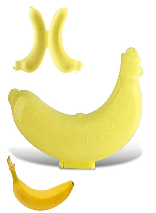 Beufee Banana Saver Container, Portable Banana Case Holder for Banana Storage Cute Banana Protective Case Lunch Fruit Storage Box(Yellow) - Image 1