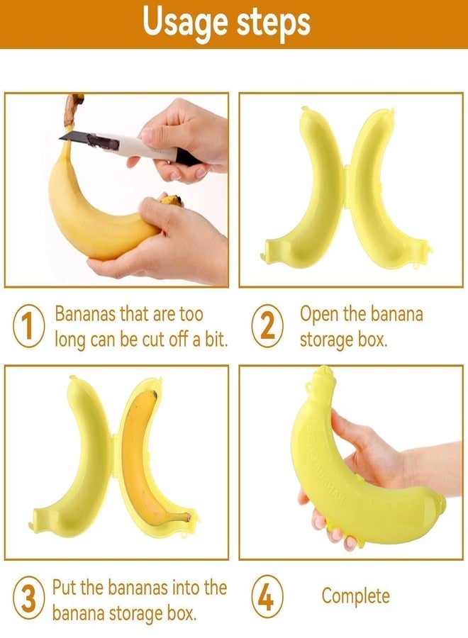 Beufee Banana Saver Container, Portable Banana Case Holder for Banana Storage Cute Banana Protective Case Lunch Fruit Storage Box(Yellow) - Image 5