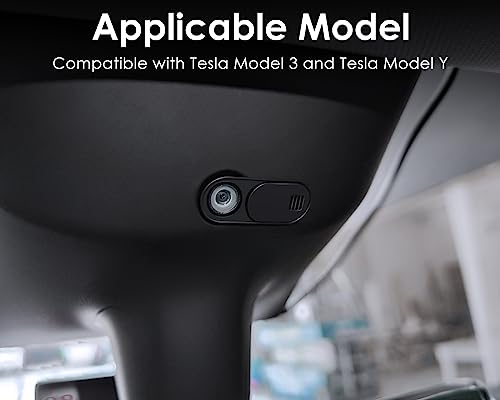DS.DISTINCTIVE STYLE DS. DISTINCTIVE STYLE Camera Cover Slide Car Camera Privacy Cover Webcam Sticker Blocker Compatible with Tesla Model 3 and Model Y Accessories (Black - 6 Pack) - Image 3