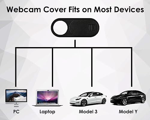 DS.DISTINCTIVE STYLE DS. DISTINCTIVE STYLE Camera Cover Slide Car Camera Privacy Cover Webcam Sticker Blocker Compatible with Tesla Model 3 and Model Y Accessories (Black - 6 Pack) - Image 4