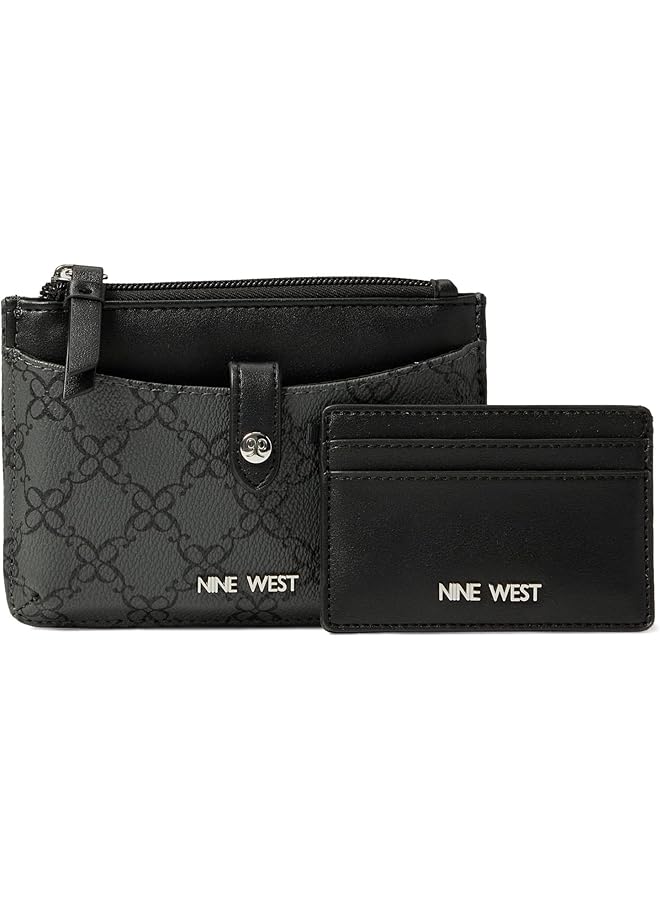NINE WEST Billetera Jollie Double Side Zipper Bag Jet Black - Image 1