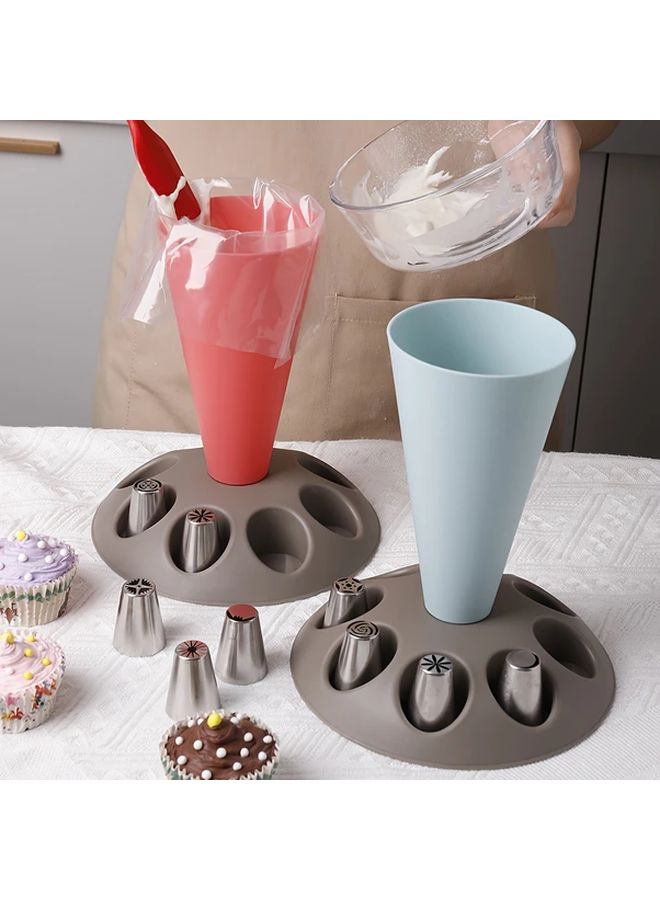 Red Piping Bag Storage Rack Holder For Cream Flower Nozzles Kitchen Baking Tool - Image 2