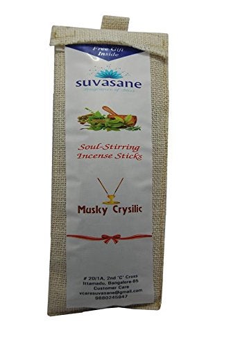 suvasane suvasane Brown Hand Made Agarbatti Musk Charcoal Bamboo Masala Flora Stick in Jute Bag Kasturi Fragrance 120 Sticks Per Pack  - Image 1
