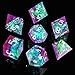 YEMEKO Sharp Edge DND Dice Set Handmade 7 Accessories Dice for Dungeons and Dragons TTRPG Games MultiSided RPG Polyhedral Resin Sharp Edge Dice Roleplaying Games Purple Green - Image 2