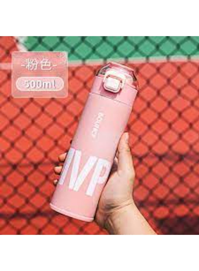 كوب حراري سعة 500 مل  زجاجة حرارية، ترمس شاي وقهوة معزول بالفراغ مصنوع من الفولاذ المقاوم للصدأ -  كوب مناسب للسفر للمشروبات الساخنة والباردة