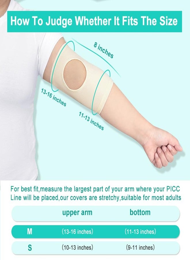 Mistuki Picc Line Sleeve Picc Line Covers for Upper Arm Picc Medical Caps Cast Protector with Mesh Viewing Window for Women Men Soft and Breathable (M) - Image 2