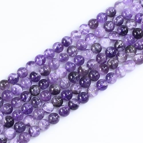 Clearain 6mm Natural Amethyst Gemstone Round Loose Beads for Jewelry Making Chakra Crystal Stone Beads for Bracelets Necklace Earrings Making Supplies (60-62pcs/Strand) - Image 1