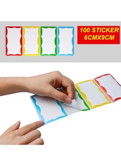 Generic Name Tag Stickers for writing names of children and adults, colorful printed stickers for school, 100 pieces, size 9 cm x 6 cm, Up to Date Egypt printing  - Image 2