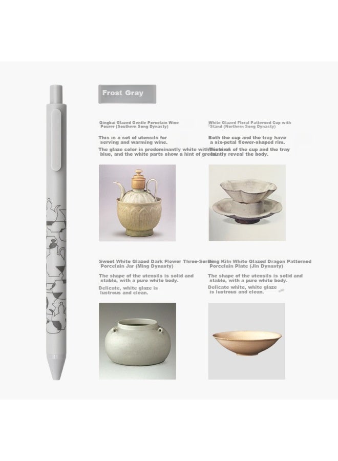 Kaco Color Gel Pen Set National Museum Of China Art Collaboration Student Highlighter Pen 0.5Mm Mixed Colors 5Pcs/Box Ceramic Rhyme Chinese K1015 - Image 4