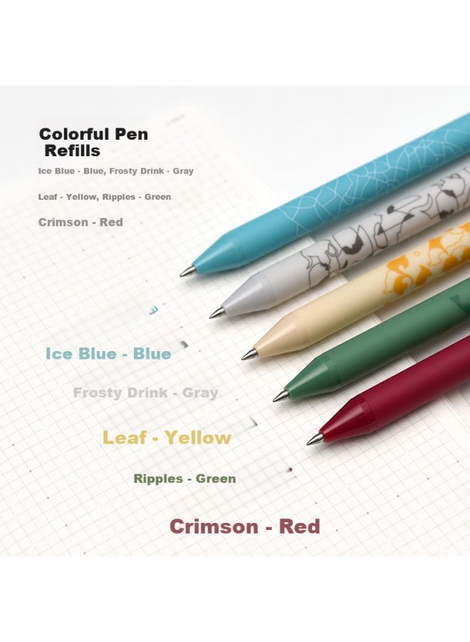 Kaco Color Gel Pen Set National Museum Of China Art Collaboration Student Highlighter Pen 0.5Mm Mixed Colors 5Pcs/Box Ceramic Rhyme Chinese K1015 - Image 1