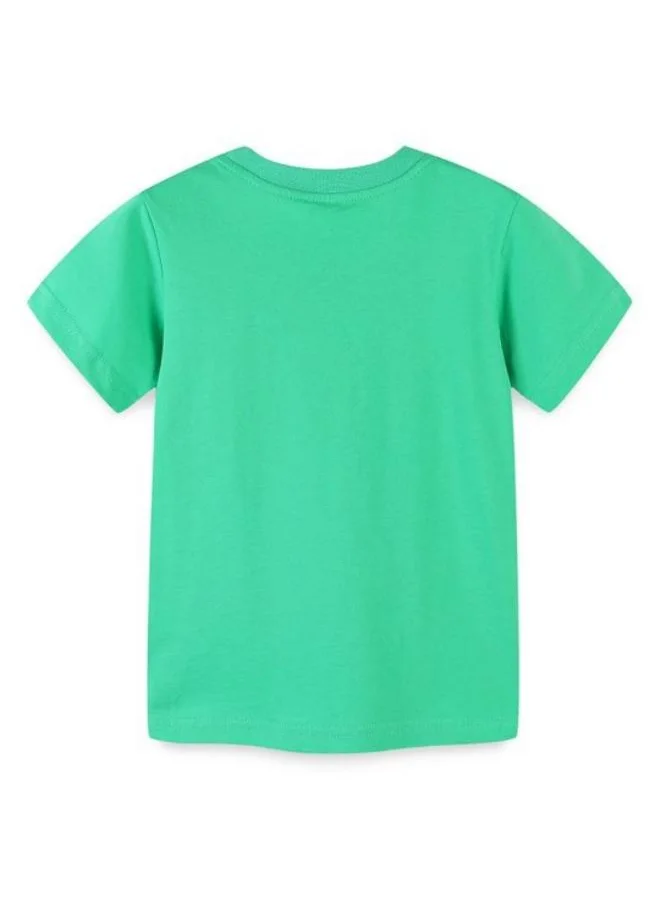 YUNIQEE Green Printed Short Sleeve Crew Neck T-Shirt