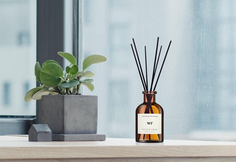 WEALD TRIBE Flower Reed Diffuser Set Clean White Linen Scent for Bathroom Air Fresheners | 4.0 fl oz Essential Oils with Sticks Home Fragrance Defusers | House Bedroom Office Shelf Decor & Gift - Image 5