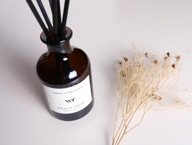 WEALD TRIBE Flower Reed Diffuser Set Clean White Linen Scent for Bathroom Air Fresheners | 4.0 fl oz Essential Oils with Sticks Home Fragrance Defusers | House Bedroom Office Shelf Decor & Gift - Image 3