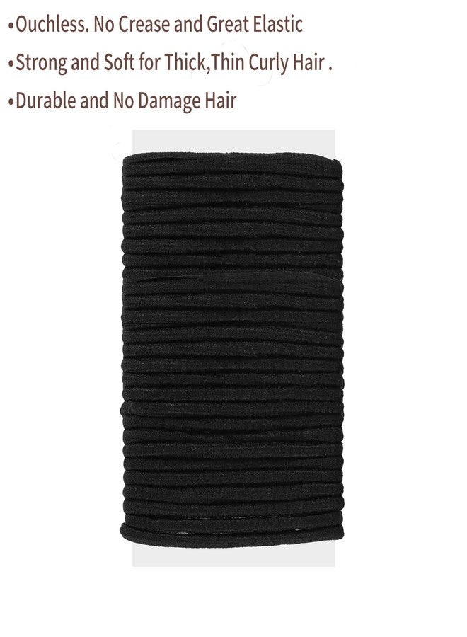 79Style Fabric Hair Ties Set: 60 Pieces - Elastic Ribbon Knotted Ponytail Holders, No Damage Cloth Flat Bands for Women and Girls (40 Ribbon Ties + 20 Black Ties) - Image 4