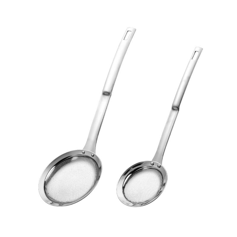 Hvanam Hvanam Kitchen Skimmer Strainers Stainless Steel Mesh Colanders Food Strainers Set Fine Mesh Sieve With Handle Slotted Spoon Handheld Fry Oil Filter For Cooking Vegetable Strainer Foam Hot Pot 2Pack 