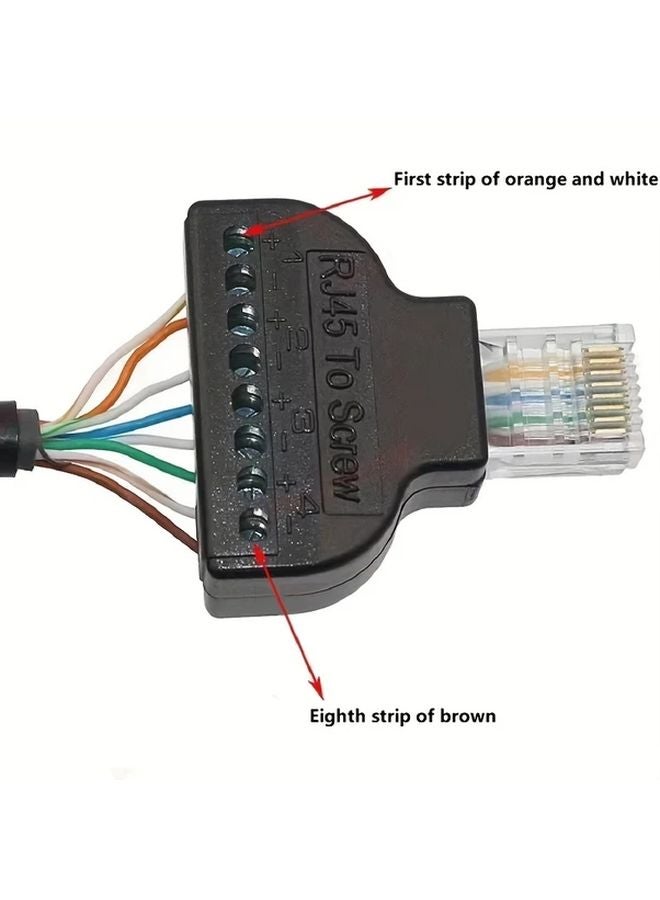 RJ45 إلى محول موصل طرفي 8 دبوس RG45 إلى نموذج 8PIN إنهاء برغي من سبيكة النحاس - Image 4