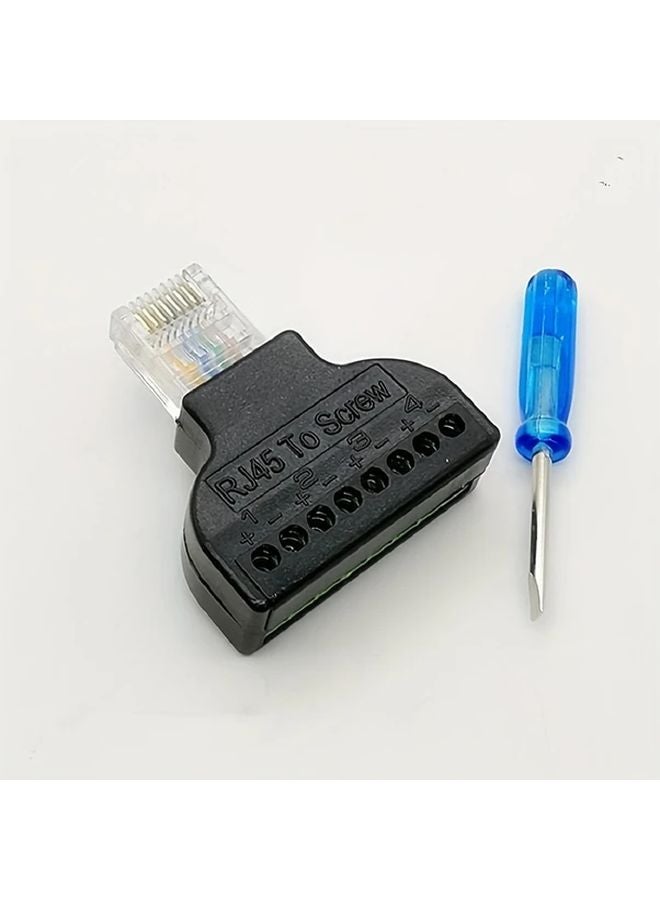 RJ45 إلى محول موصل طرفي 8 دبوس RG45 إلى نموذج 8PIN إنهاء برغي من سبيكة النحاس - Image 1