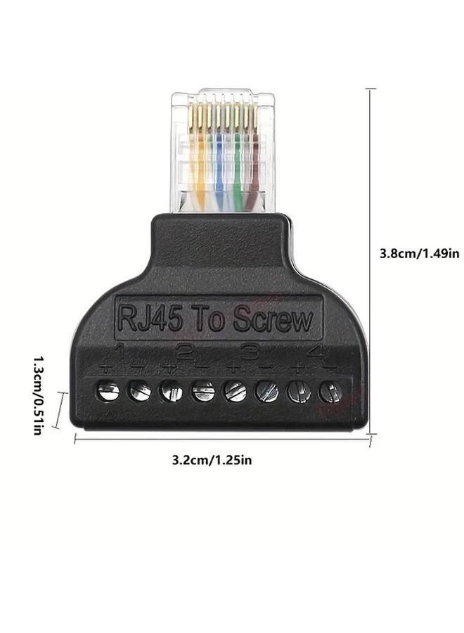 RJ45 إلى محول موصل طرفي 8 دبوس RG45 إلى نموذج 8PIN إنهاء برغي من سبيكة النحاس - Image 3