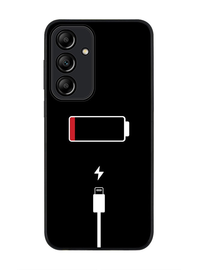 Stylizedd Rugged Black Edge Case for Samsung Galaxy A55, Slim fit Soft Case Flexible Rubber Edges Anti Drop TPU Gel Thin Cover -  Battery Empty - Image 1