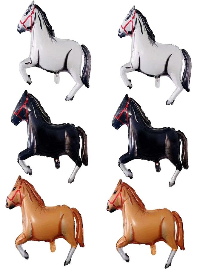 CSTYWC 6PCS Horse Foil Balloon Horse-Shaped Balloons Aluminum Horse Themed Party Balloons for Horse Themed Birthday Decorations Baby Shower Cowboy Party - Image 1