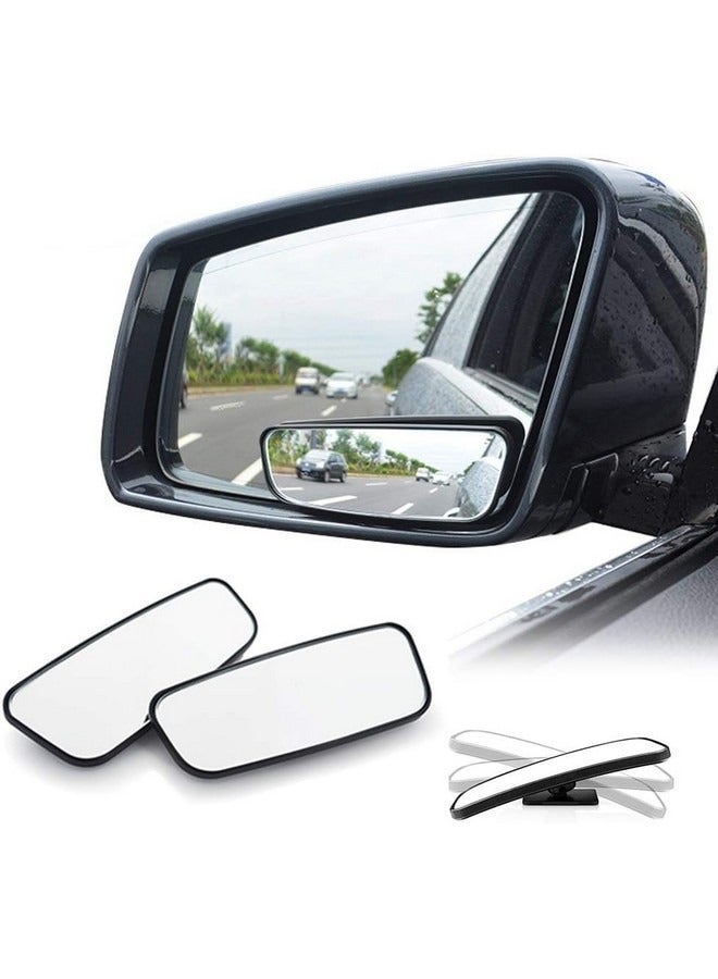 بيوينتي مرآة النقطة العمياء، مرآة مستطيلة قابلة للتعديل بزاوية واسعة عالمية للسيارات العالمية (لاصق، قطعتان) - Image 1