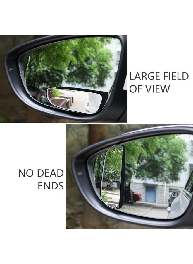 بيوينتي مرآة النقطة العمياء، مرآة مستطيلة قابلة للتعديل بزاوية واسعة عالمية للسيارات العالمية (لاصق، قطعتان) - Image 2