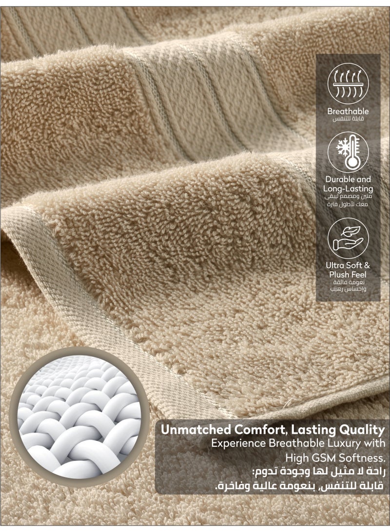 Donetella Premium Towel 3-Pcs Set, 100% Combed Cotton 600 GSM, Highly Absorbent, Quick Dry Towel Set Include 1 Bath Towel, 1 Bath Sheet, 1 Hand Towel, Best Set for Bathroom Gym, Hotel And Spa,White - Image 5