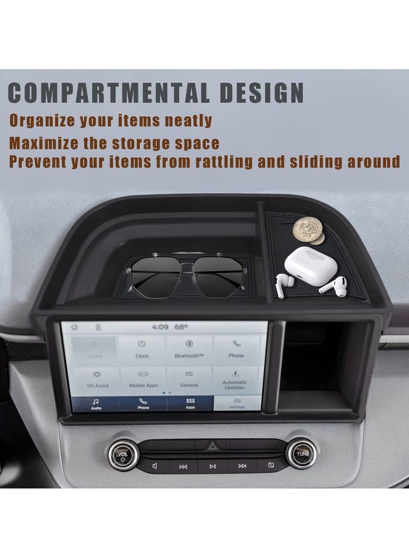 SYOSI Dashboard Storage Organizer Tray Compatible with Ford Maverick 2024 Maverick, Hybrid XL XLT Lariat Accessories,Center Console Organizer Compatible with 2024 Ford Maverick Dash Storage(Black) - Image 4