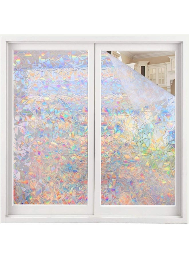 Bolivia's Window Privacy Film, 3D Decorative Stained Glass Window Decals, Static Cling Non-Adhesive Removable Window Sticker Window Film for Glass Door Home Heat Control Anti UV(45x200cm) - Image 1