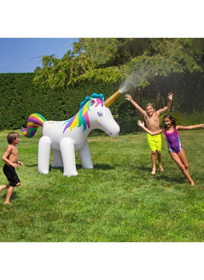 HearthSong Hearthsong Giant Inflatable Vinyl Unicorn Sprinkler for Kids Multicolor 6 x 3 x 8.5 ft 733654  - Image 3