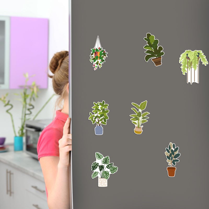 Copkim 32 Pieces Plant Fridge Magnets Bulk Cute Monstera Cactus Refrigerator Magnets Green Leaf Decor for Office School Christmas Plant Lover Gifts - Image 4