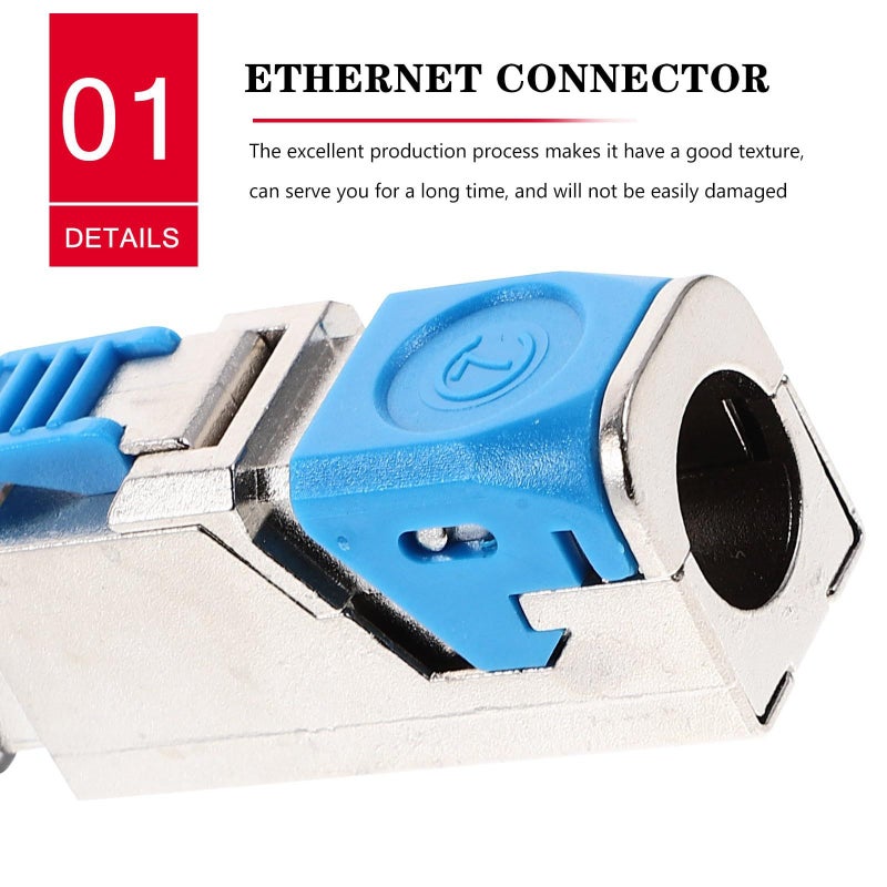 Cat8 Shielded Pass Through RJ45 Connector Plug Modular Ethernet Cable End Crimp for High Speed Network Tool Free Installation Compatible with Cat6a Cat7 Cat8 Cables - Image 4