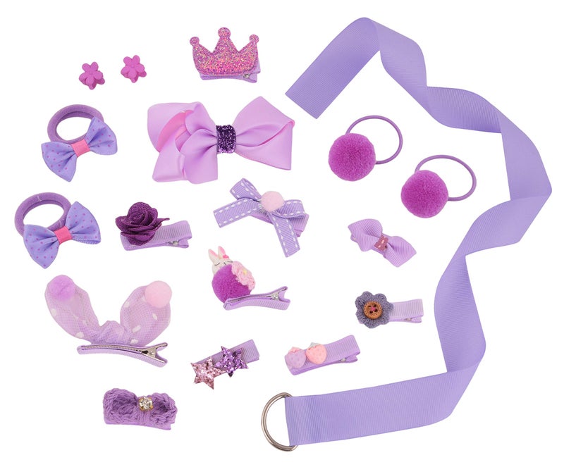 YELLOW BEE Cute Hair Clips Set for Girls - (Purple) Set of 18, Girls Hair Accessories for Hair Styling Clips, Perfect for Occasions like Birthday, Parties & Ideal Gift for Girls - Image 3