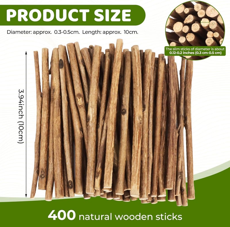 TKOnline 400Pcs Craft Sticks, 10cm 0.1-0.2 Inch in Diameter Wood Log Sticks Twigs Crafts for DIY Crafts Photo Props, Wood Crafts, Festival Decoration, Landscaping - Image 2
