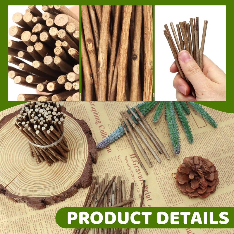 TKOnline 400Pcs Craft Sticks, 10cm 0.1-0.2 Inch in Diameter Wood Log Sticks Twigs Crafts for DIY Crafts Photo Props, Wood Crafts, Festival Decoration, Landscaping - Image 3