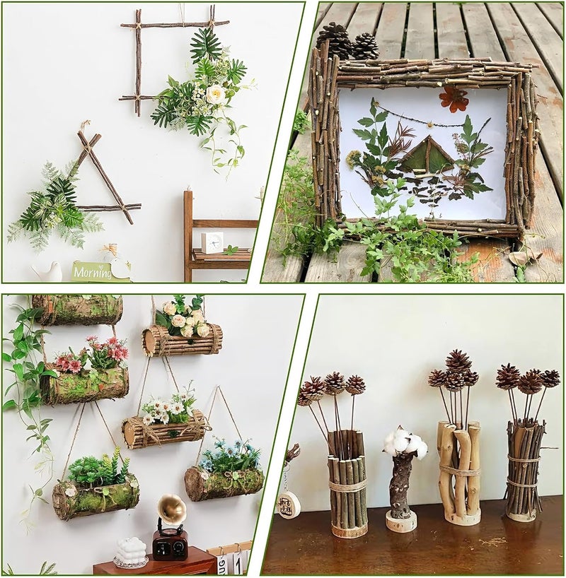TKOnline 400Pcs Craft Sticks, 10cm 0.1-0.2 Inch in Diameter Wood Log Sticks Twigs Crafts for DIY Crafts Photo Props, Wood Crafts, Festival Decoration, Landscaping - Image 4