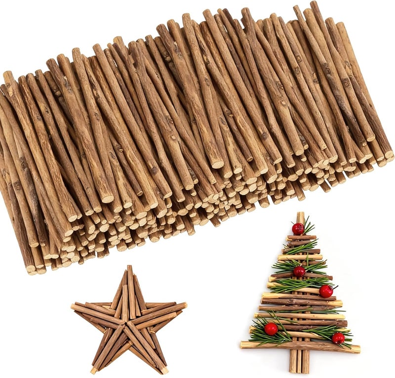 TKOnline 400Pcs Craft Sticks, 10cm 0.1-0.2 Inch in Diameter Wood Log Sticks Twigs Crafts for DIY Crafts Photo Props, Wood Crafts, Festival Decoration, Landscaping - Image 1