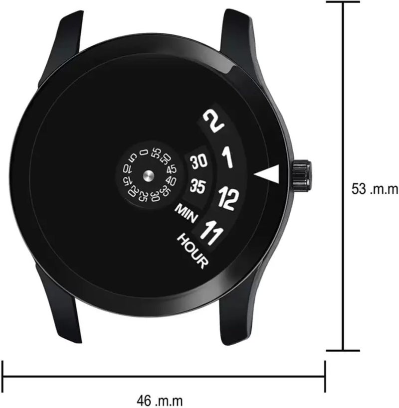 Acnos Black Uniq Design Dial Black Case Speedbelt Casual Analog Watch for Men Boy Pack of 1 - Image 3
