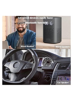 Excefore Bluetooth 5.2 Adaptor for Wireless Headphones, 60H Battery Life Bluetooth Receiver with LED Digital Display & Noise Cancelling Mic, Wireless Audio Receiver for Speakers, Car/Home Stereo  - Image 4