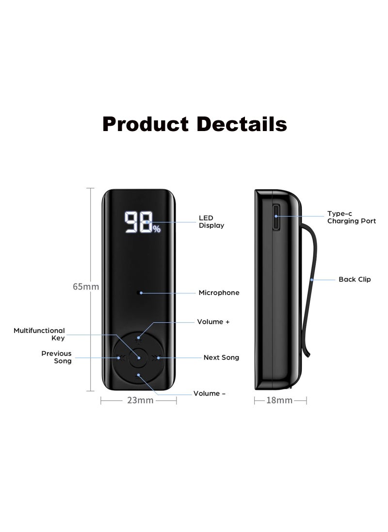 Excefore - Bluetooth 5.2 Adaptor for Wireless Headphones, 60H Battery Life Bluetooth Receiver with LED Digital Display & Noise Cancelling Mic, Wireless Audio Receiver for Speakers, Car/Home Stereo - Image 1