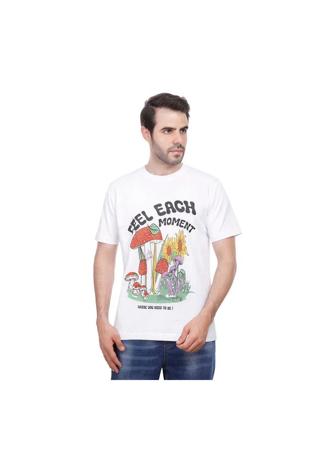 Coup Coup Men Printed Single Jersey Loose Fit T-Shirt 1000884 3XS - White