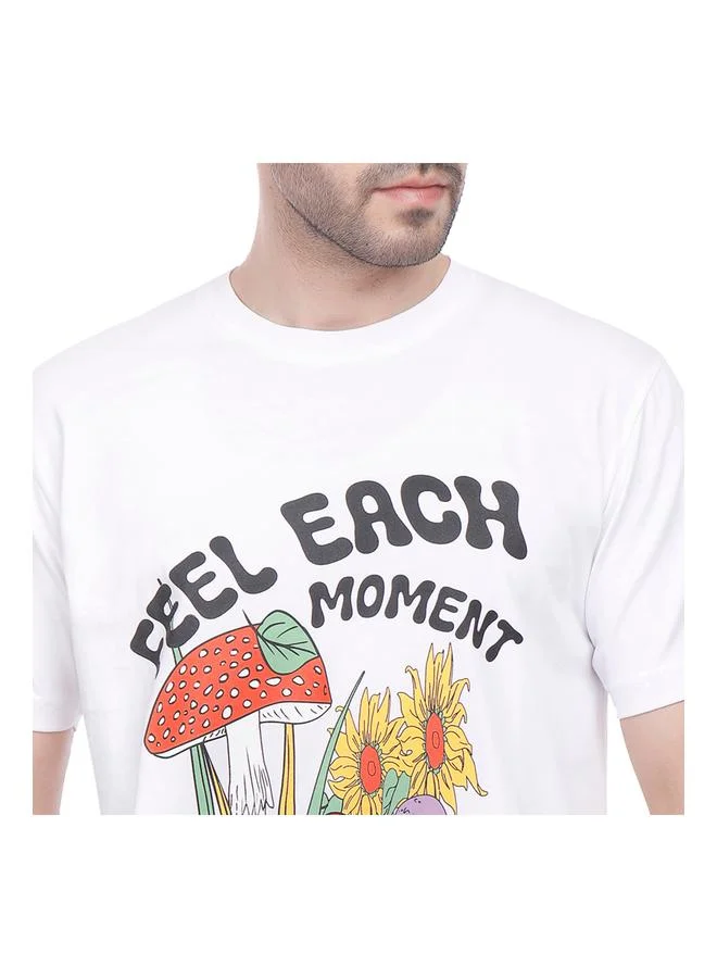 Coup Coup Men Printed Single Jersey Loose Fit T-Shirt 1000884 3XS - White