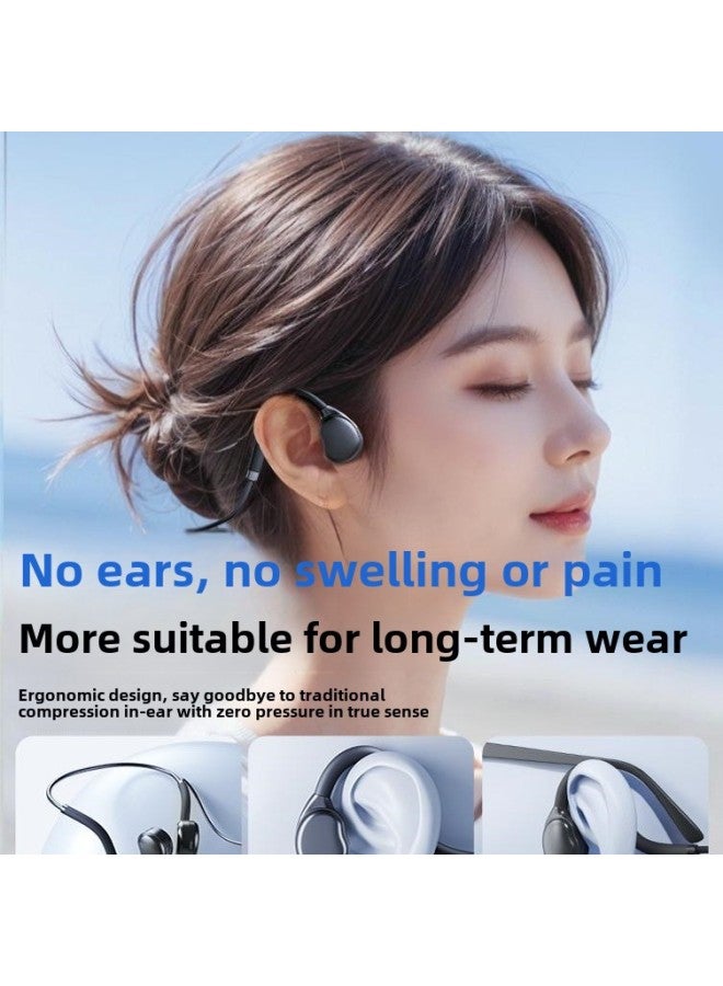 Computer Wired Headphones Not In Ear Non-Bone Conduction Ear-Hanging Desktop Notebook Painless Headset For Long-term Wear-Color:Flagship Black [3.5mm Interface + One-to-two Computer Cable] Round Hole Single Port/double Port Universal  - Image 4