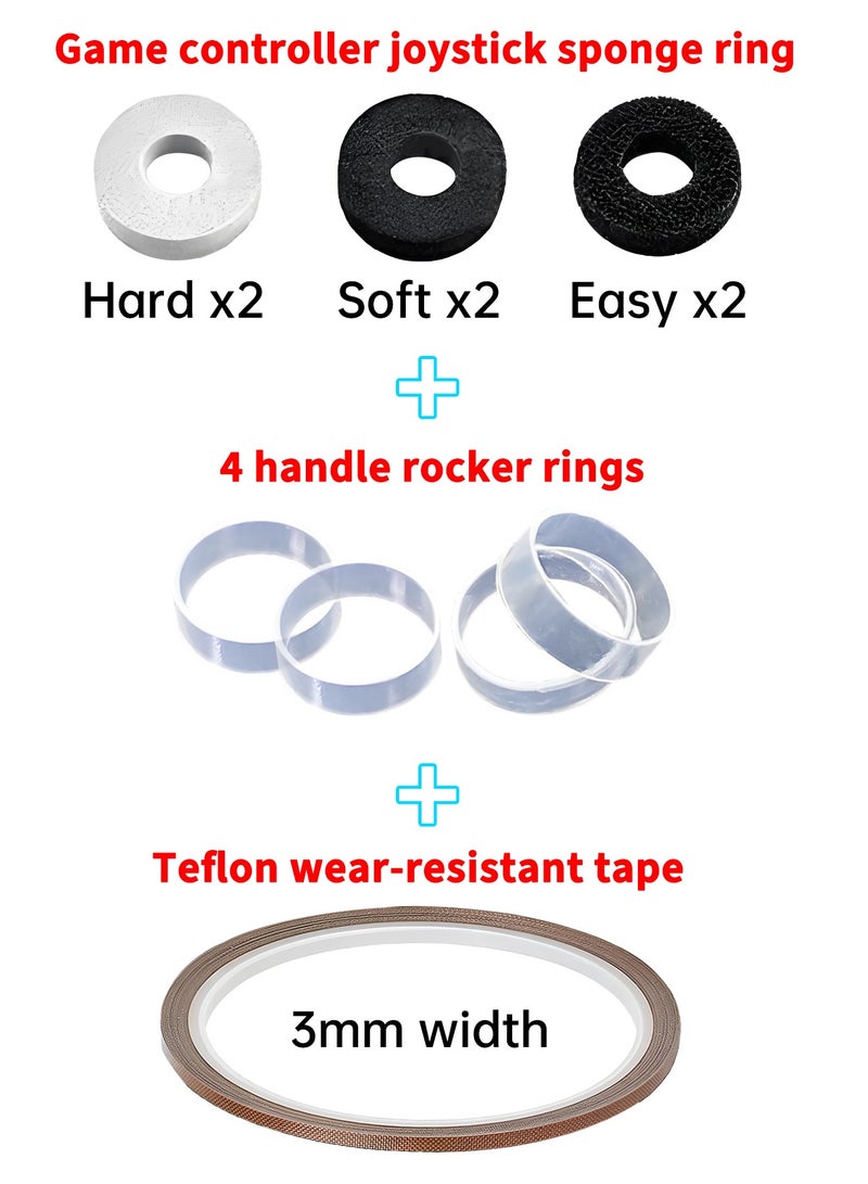 JEYI Protect the joystick, Aim Assist Target Motion Control Sponge Rings,Game Handle Buffer Precision Rings,Handle Sponge Pad Sponge Ring Game Controller Rocker Resistance Ring,Anti wear ring and anti wear tape, Compatible with PS4/PS5,Xbox Series X/S,Switch Pro Controller - Image 1