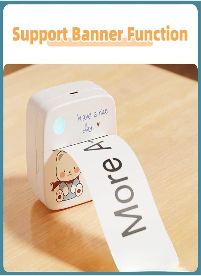 Generic - Label Maker Machine Portable Bluetooth Label Printer Sticker Maker Barcode Printer Support Arabic and English Compatible iOS and Android Great for Supermarket Retail Store Home Printing - Image 1