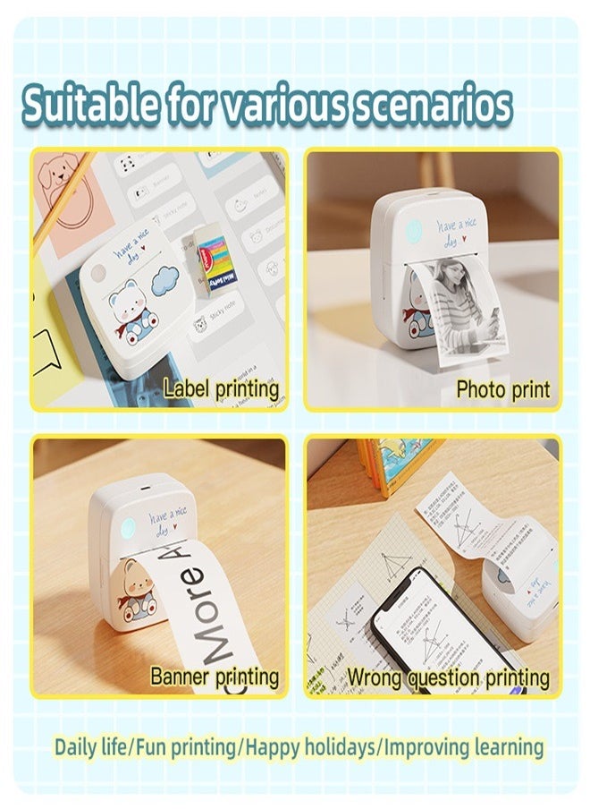 Generic - Label Maker Machine Portable Bluetooth Label Printer Sticker Maker Barcode Printer Support Arabic and English Compatible iOS and Android Great for Supermarket Retail Store Home Printing - Image 1
